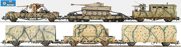 REI Models 460314SC - German Wehrmacht Tank and Flak Transport Set, Summer Camo